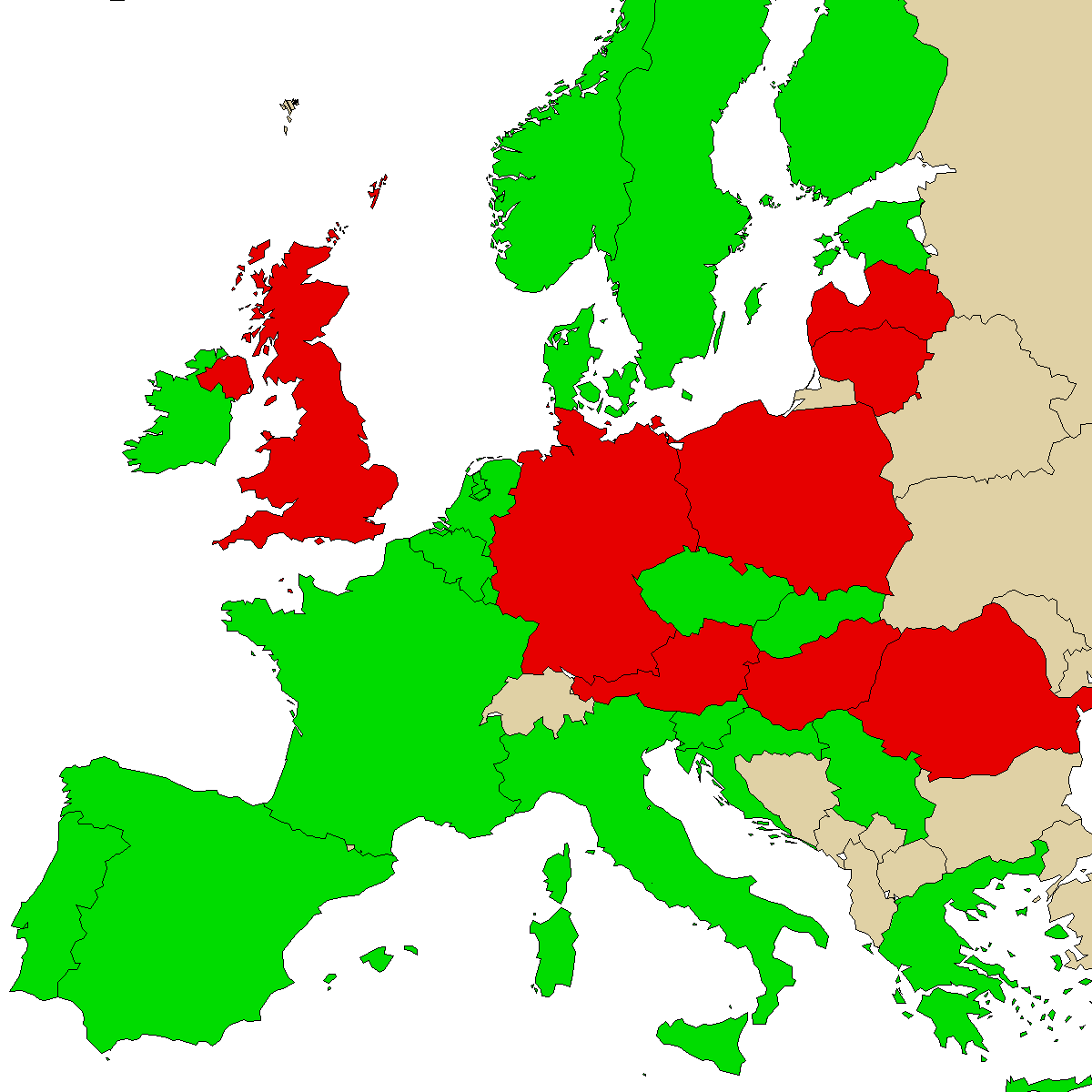 legal info map for our product Mephedrene, green are countries where we found no ban, red with ban, grey is unknown