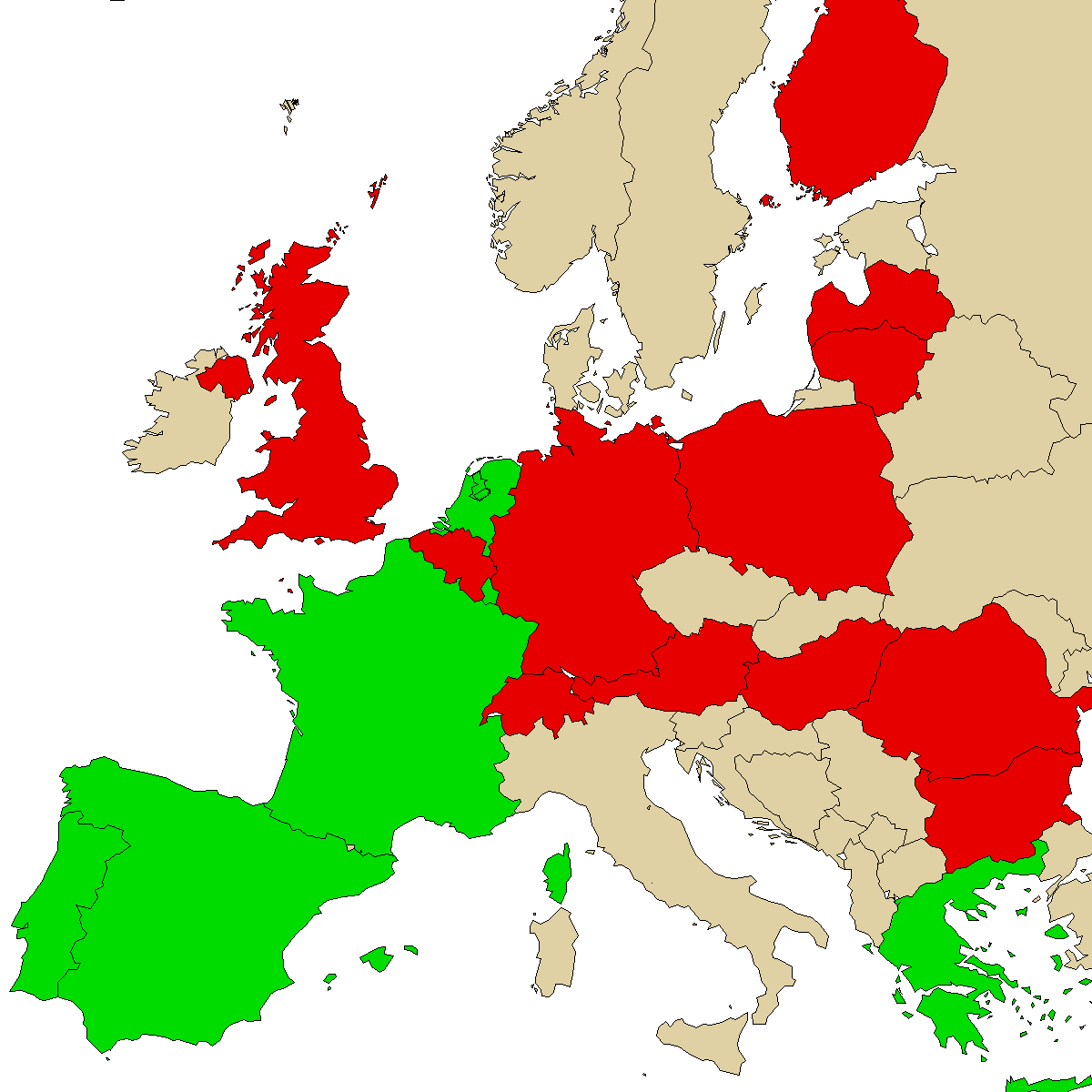 legal info map for our product 5MeO-MiPT, green are countries with no ban, red with ban, grey is unknown