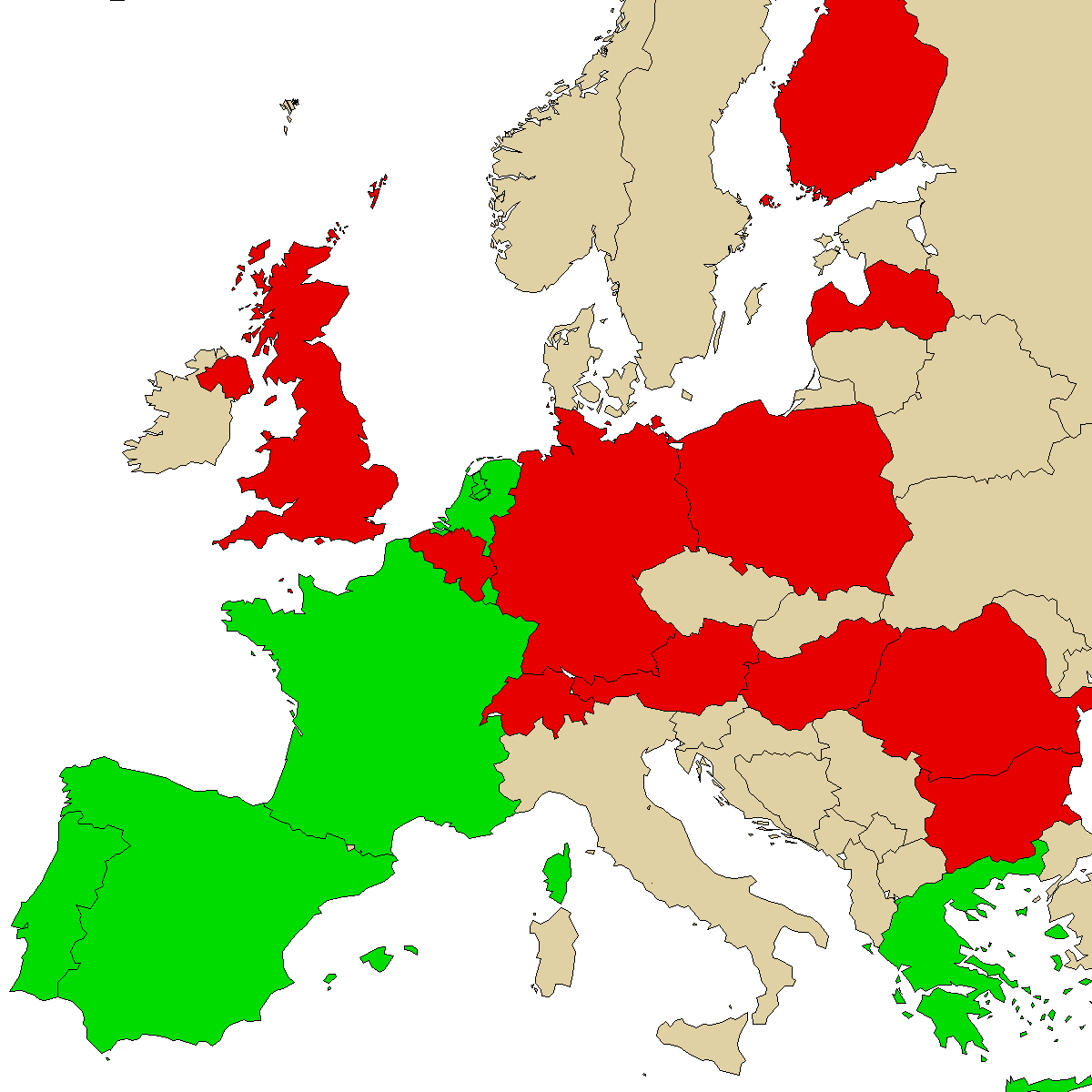 legal info map for our product 5MeO-MiPT, green are countries with no ban, red with ban, grey is unknown