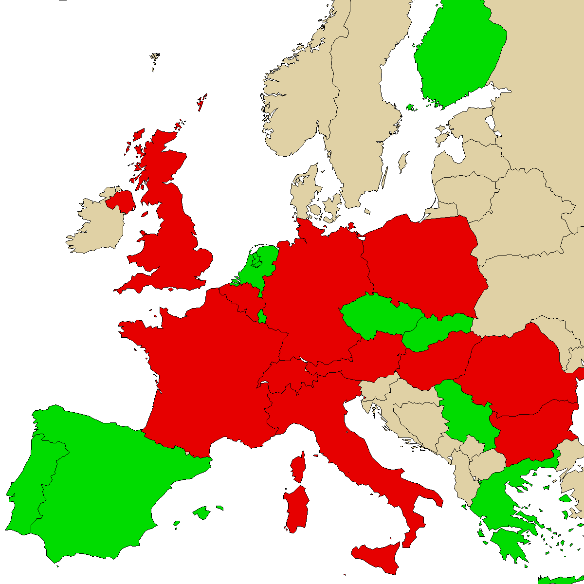 legal info map for our product Iso-Hex, green are countries with no ban, red with ban, grey is unknown