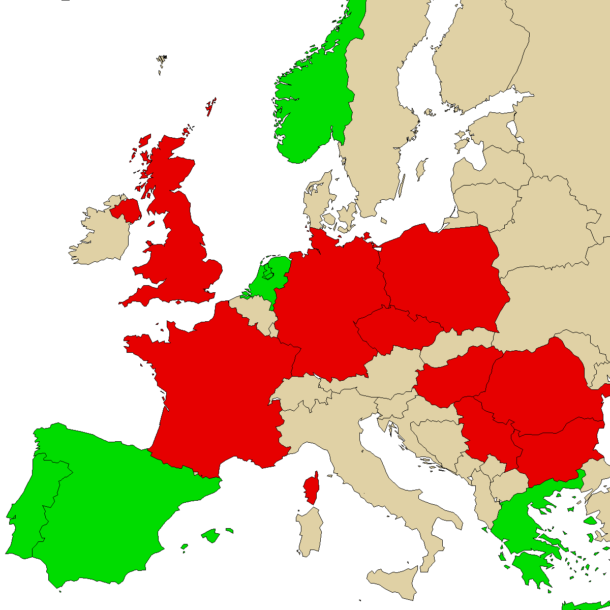 legal info map for our product 6APB-pel, green are countries where we found no ban, red with ban, grey is unknown