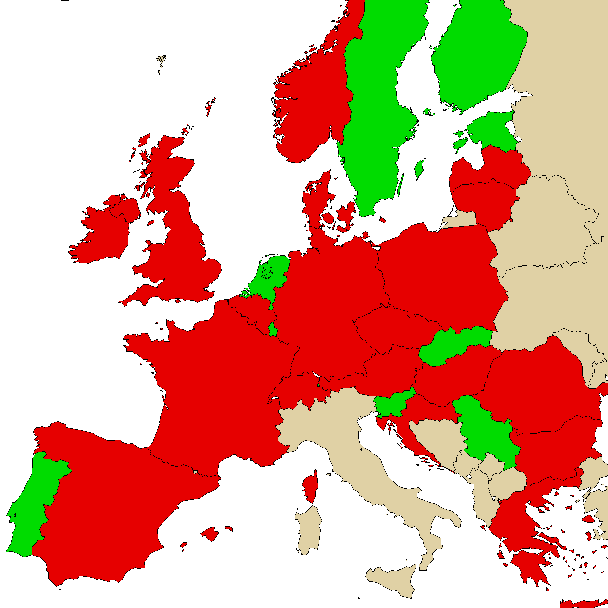 legal info map for our product a-PiHP, green are countries where we found no ban, red with ban, grey is unknown