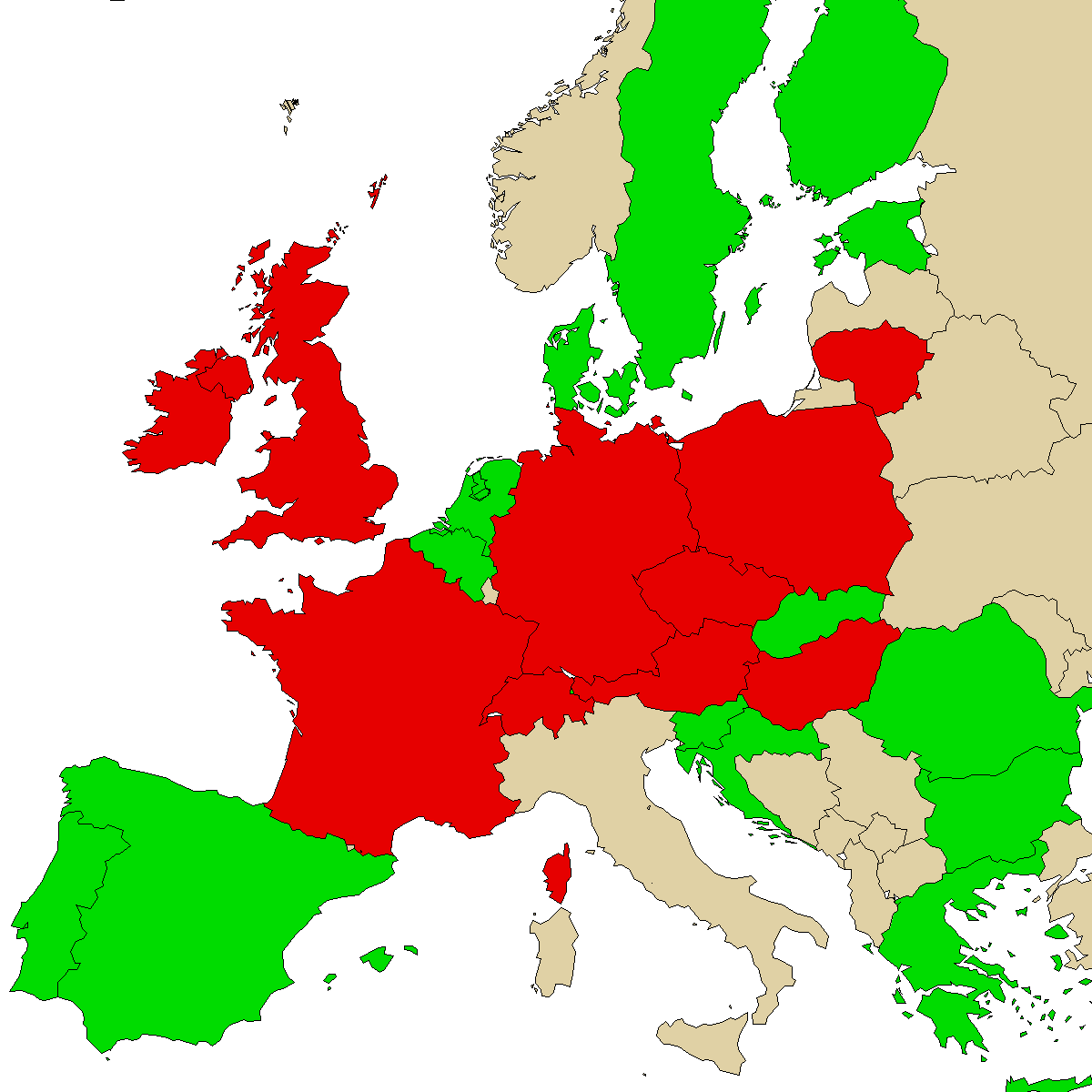 legal info map for our product a-PiHP, green are countries with no ban, red with ban, grey is unknown
