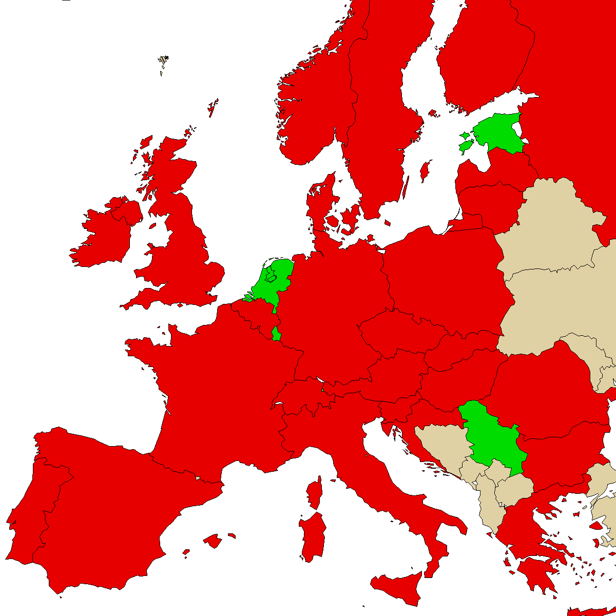 legal info map for our product 3CMC, green are countries with no ban, red with ban, grey is unknown