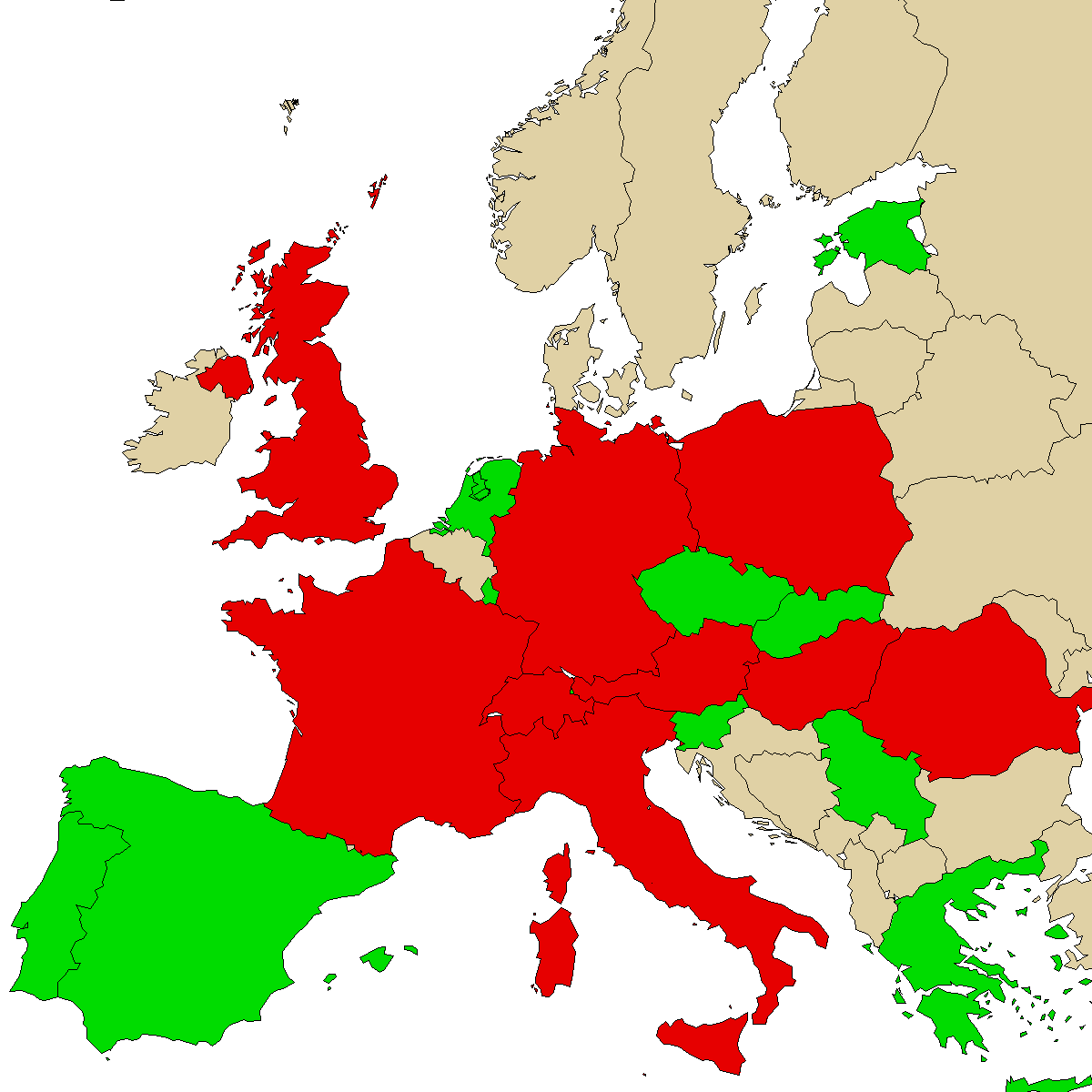 legal info map for our product 3CC, green are countries where we found no ban, red with ban, grey is unknown