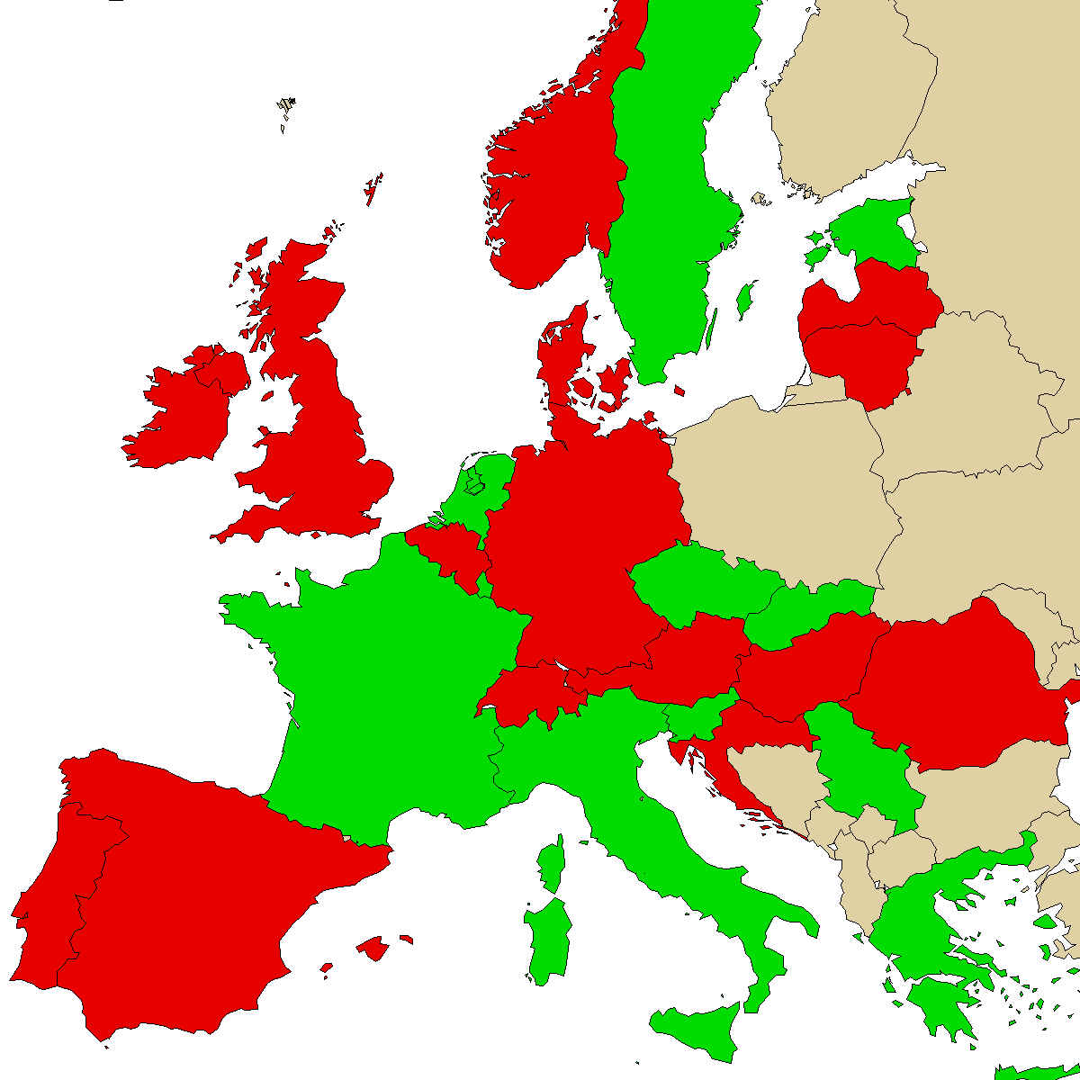 legal info map for our product 3MMA, green are countries where we found no ban, red with ban, grey is unknown