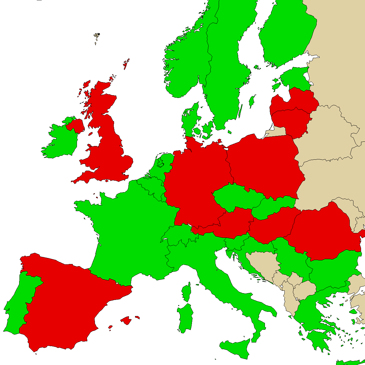 legal info map for our product Mephedrene, green are countries with no ban, red with ban, grey is unknown
