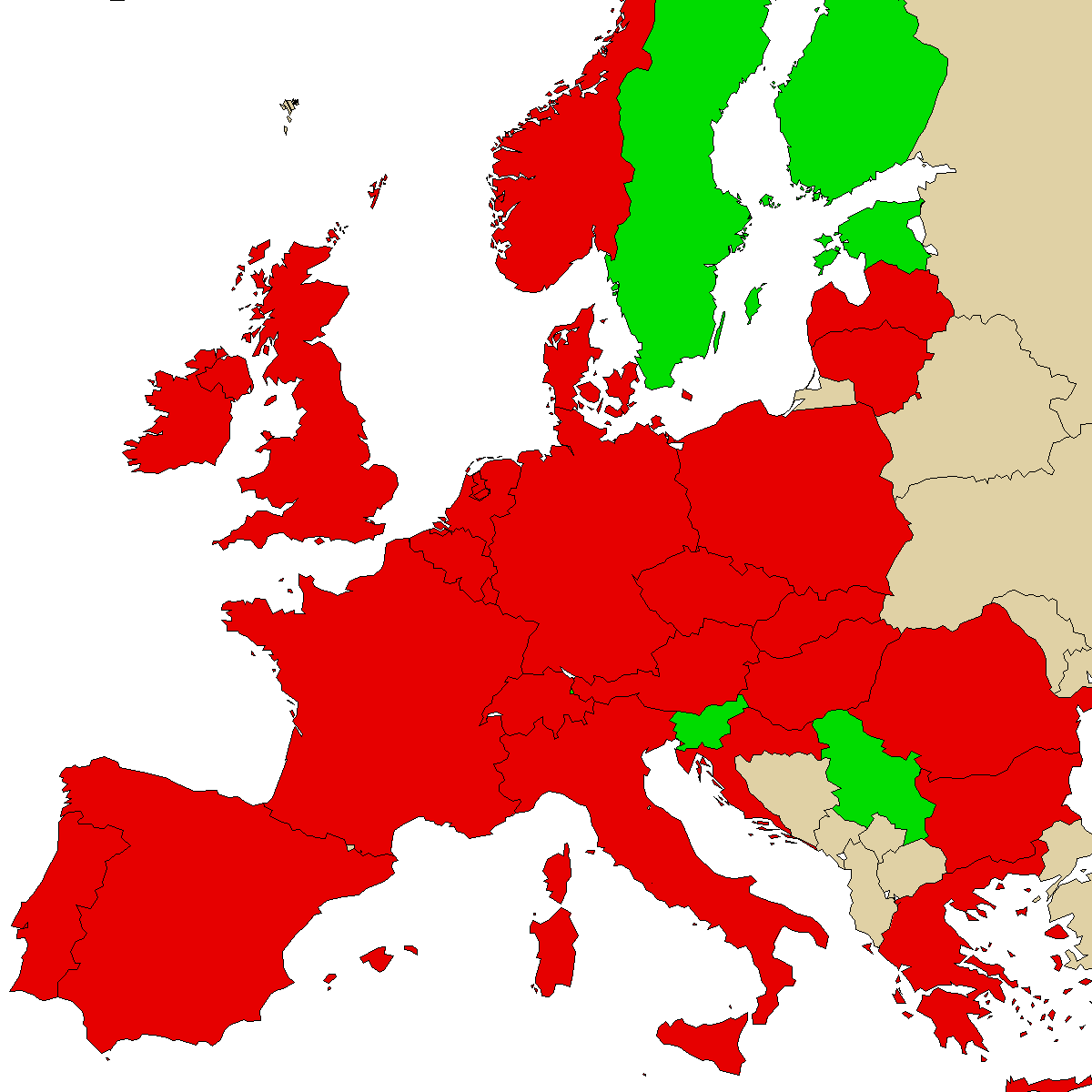 legal info map for our product hex-en, green are countries where we found no ban, red with ban, grey is unknown