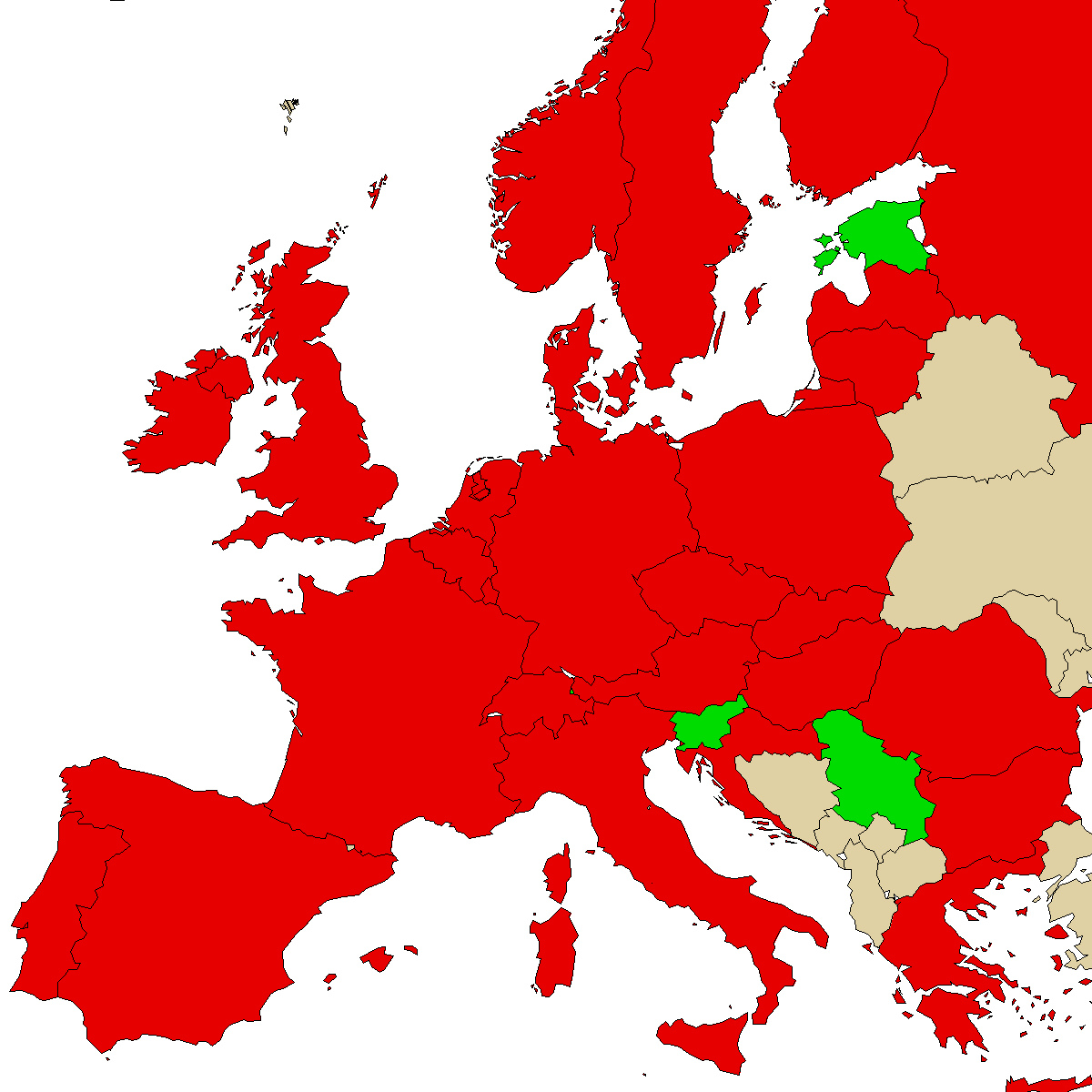 legal info map for our product 4CMC, green are countries where we found no ban, red with ban, grey is unknown