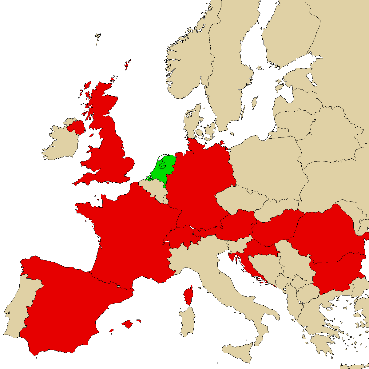 legal info map for our product MDPHP, green are countries where we found no ban, red with ban, grey is unknown