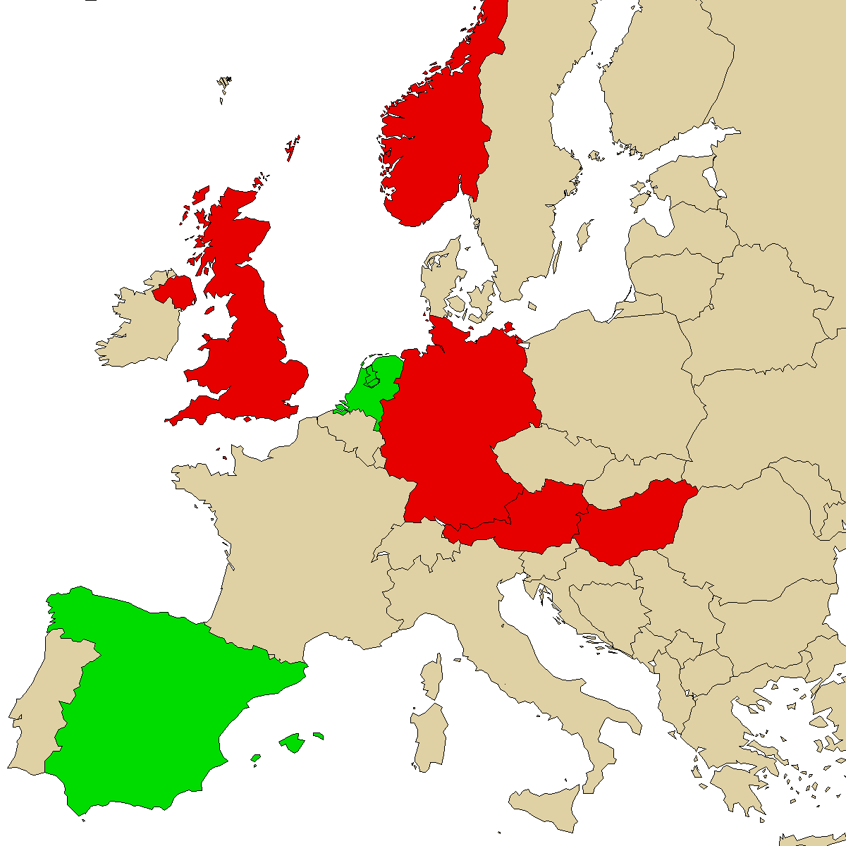 legal info map for our product 3FMA, green are countries with no ban, red with ban, grey is unknown