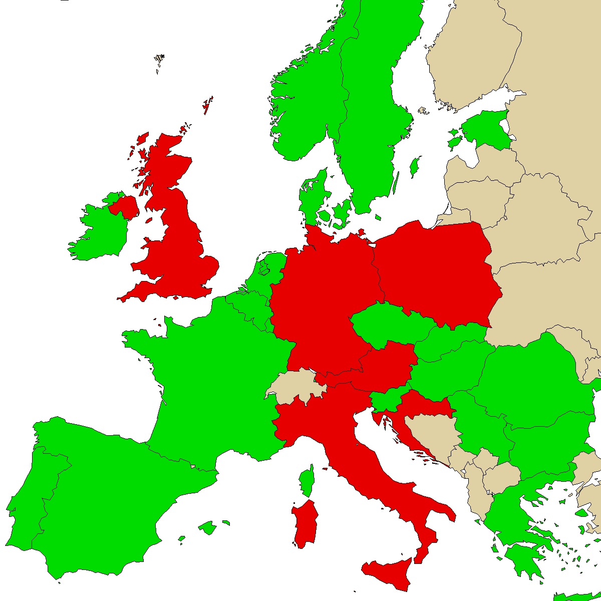 legal info map for our product 2FPM, green are countries with no ban, red with ban, grey is unknown