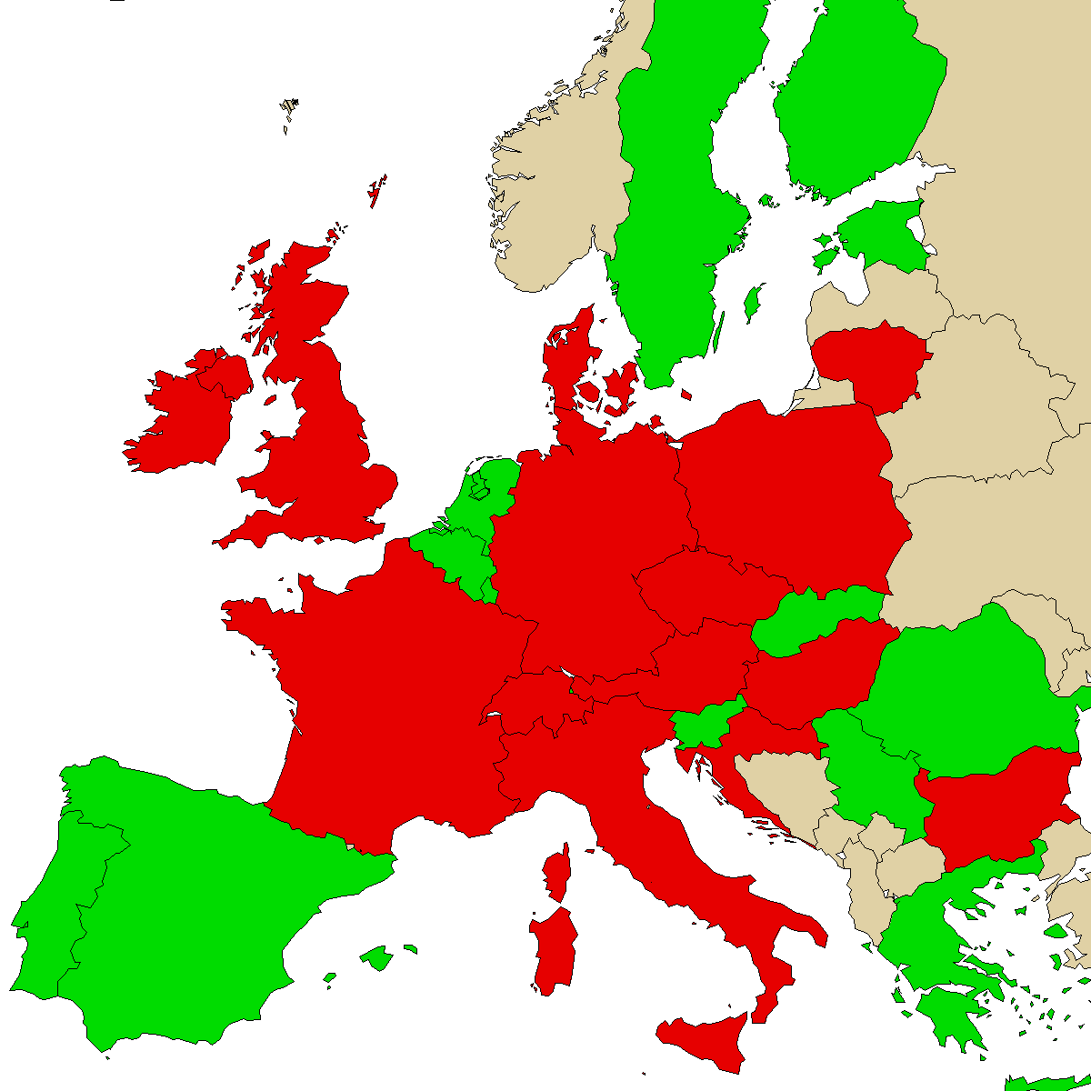 legal info map for our product hex-en, green are countries with no ban, red with ban, grey is unknown