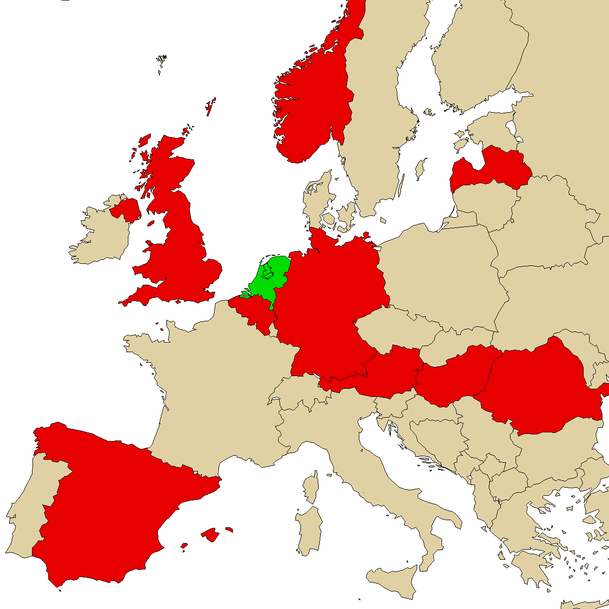 legal info map for our product 3FMA, green are countries where we found no ban, red with ban, grey is unknown