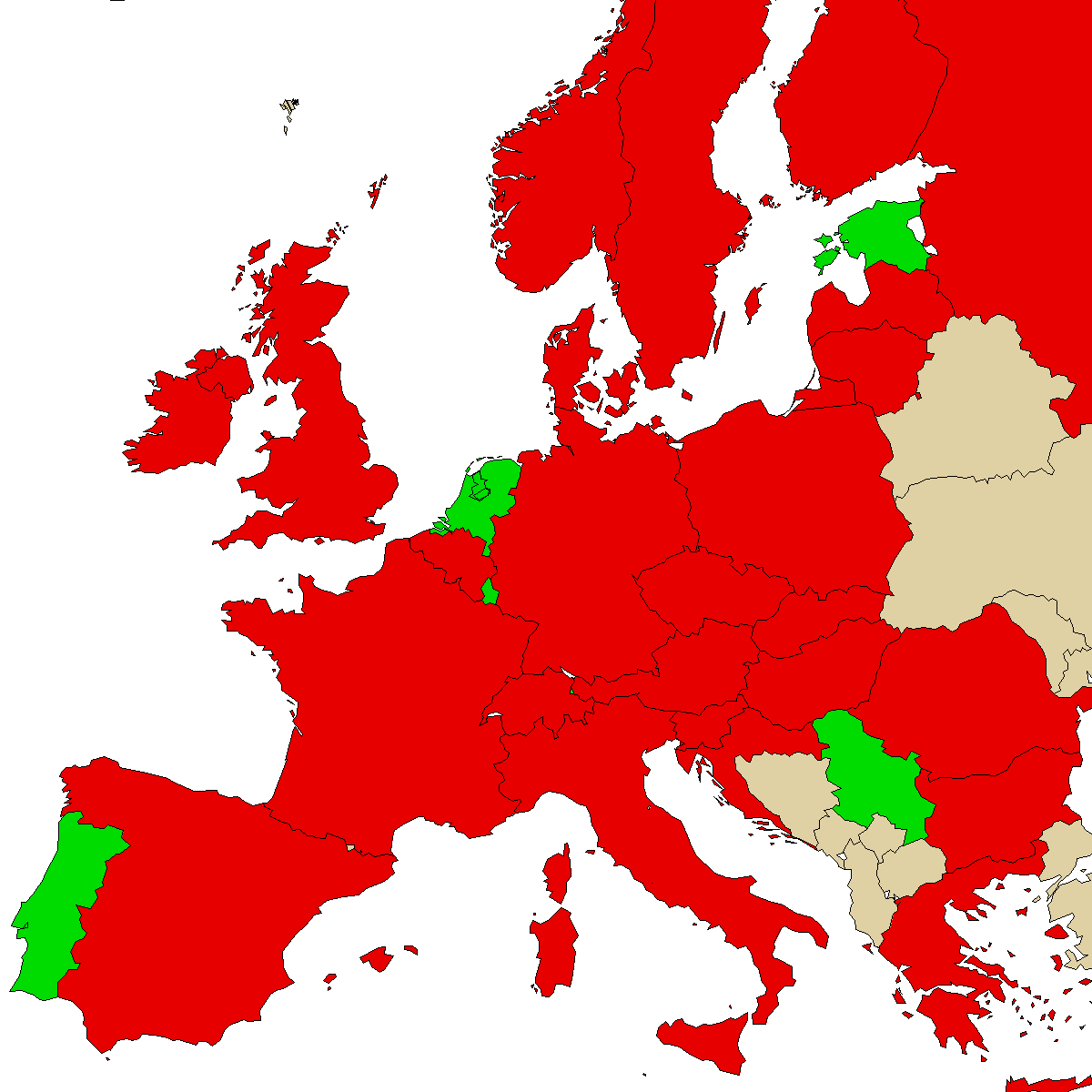 legal info map for our product 3CMC, green are countries with no ban, red with ban, grey is unknown