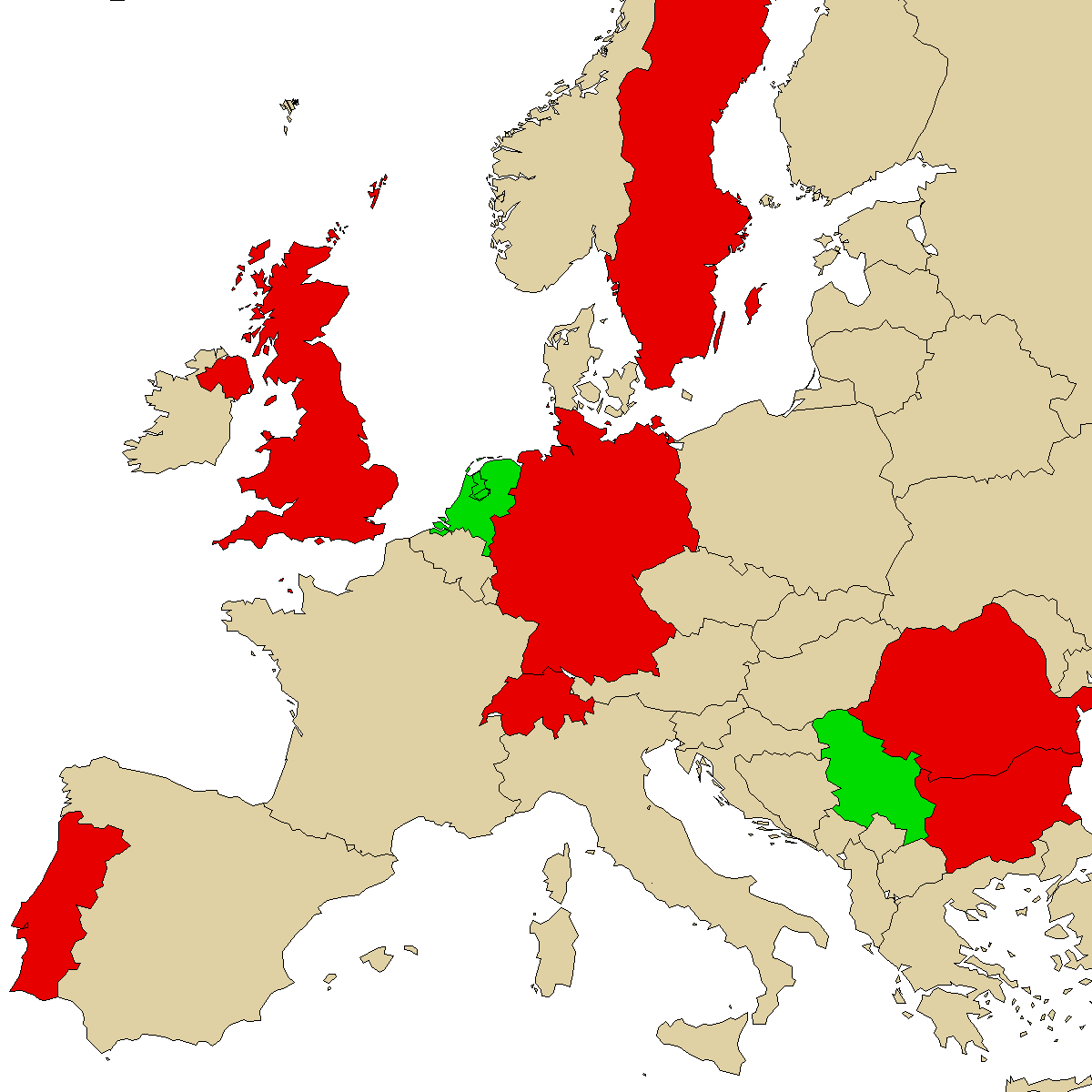 legal info map for our product NEP, green are countries where we found no ban, red with ban, grey is unknown