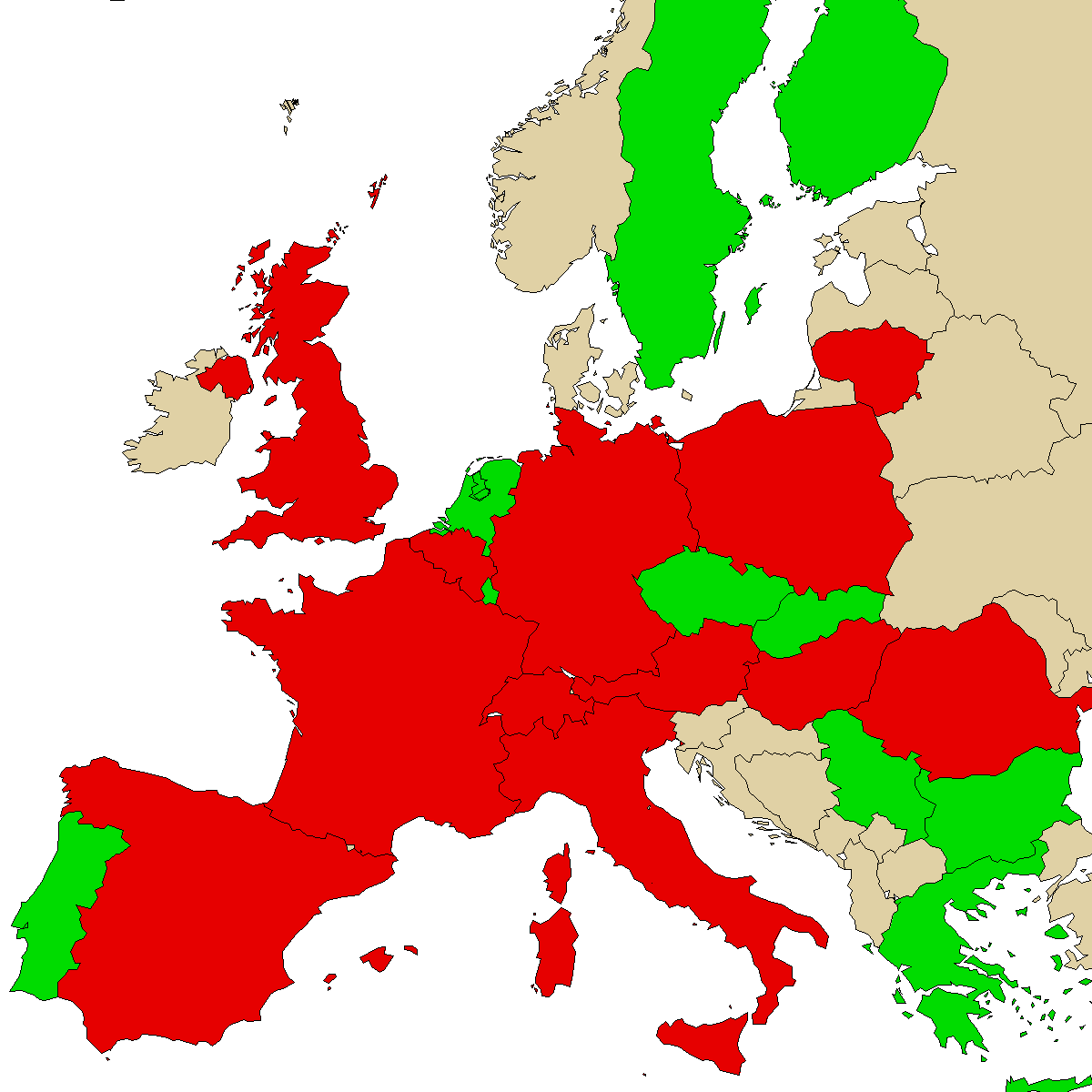 legal info map for our product 4Me-NEB, green are countries with no ban, red with ban, grey is unknown