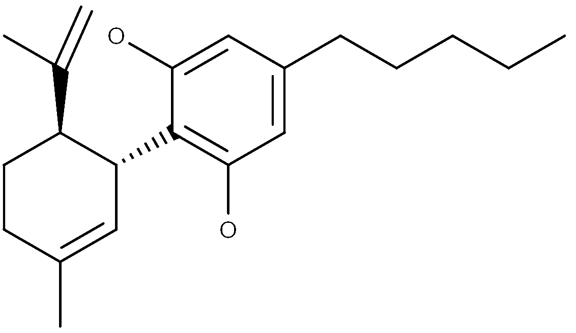 Chemical structure of CBD